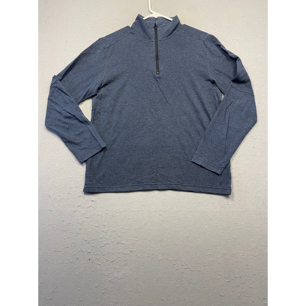 Marc Anthony Pullover Textured Knit Navy Blue Medium Slim Fit Mens